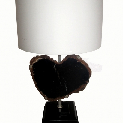 L-1121_ Petrified wood table lamp